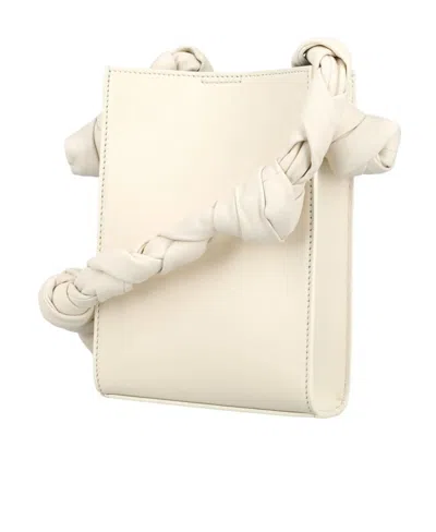 Jil Sander Ivory Leather Tangle Shoulder Bag In White