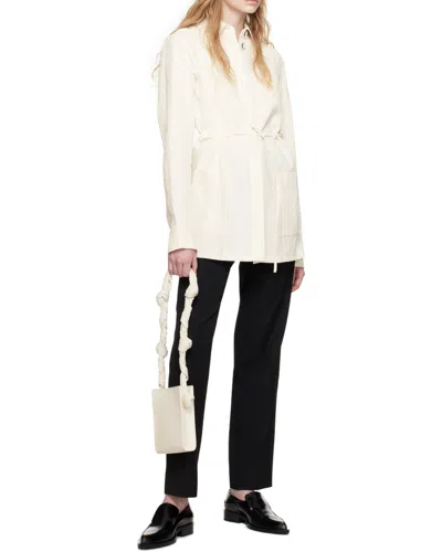 Jil Sander Ivory Leather Tangle Shoulder Bag In White