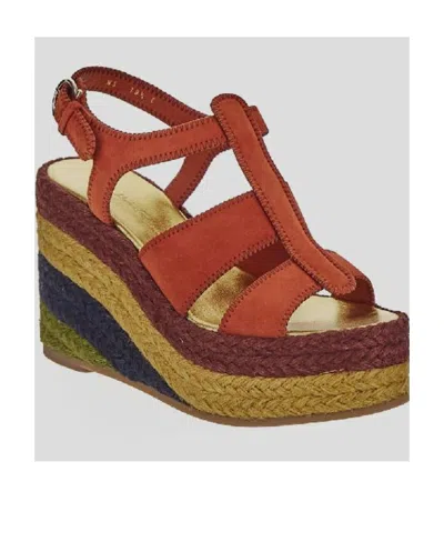 Ferragamo Strappy Wedge Heel Espadrilles In Brown