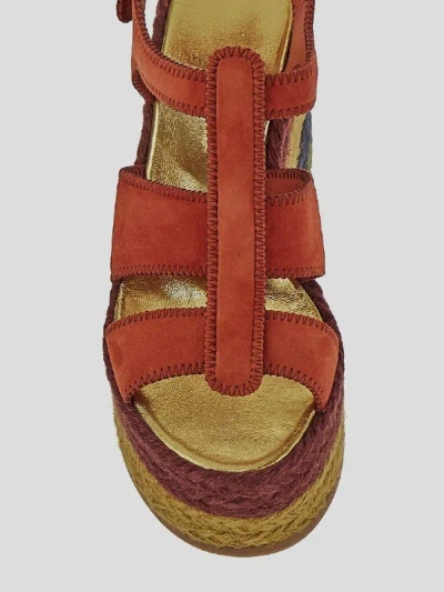 Ferragamo Strappy Wedge Heel Espadrilles In Brown