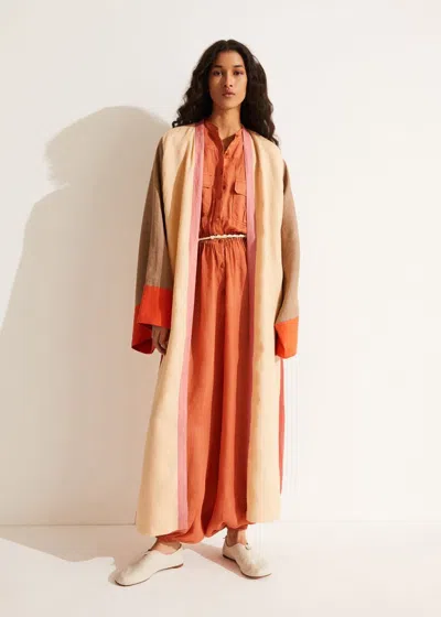 Loro Piana A-line Button-front Jumpsuit With Tie Belt In Red