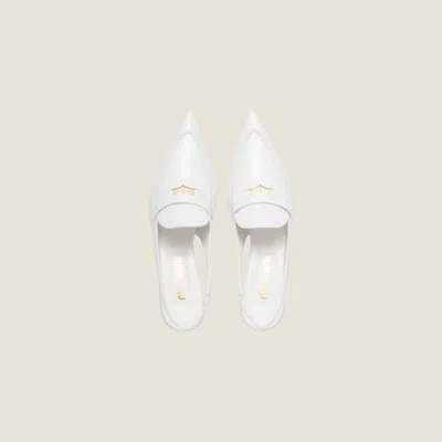 Miu Miu Leather Slingback Pump In White