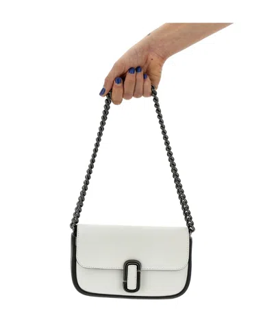 Marc Jacobs The Bi-color J Marc Shoulder Bag In White