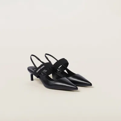 Miu Miu Black Slingback Heels In Black