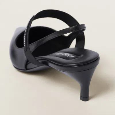Miu Miu Black Slingback Heels In Black