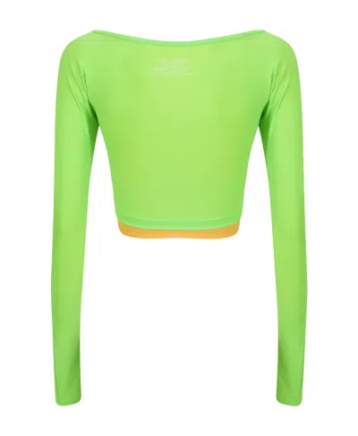 Sunnei Green Longsleeve Scoop Neck Top