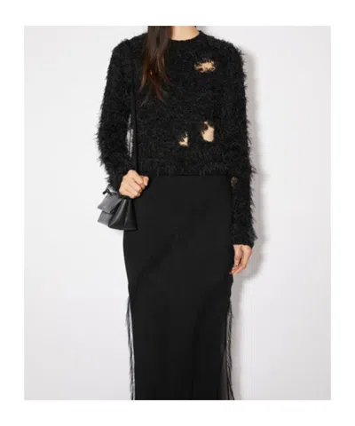 Acne Studios Cut-out Wool Jumper In Black