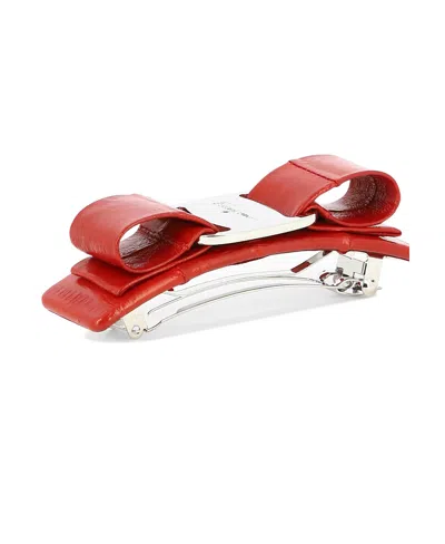Ferragamo Bow Clip Hair Accessory In Orange
