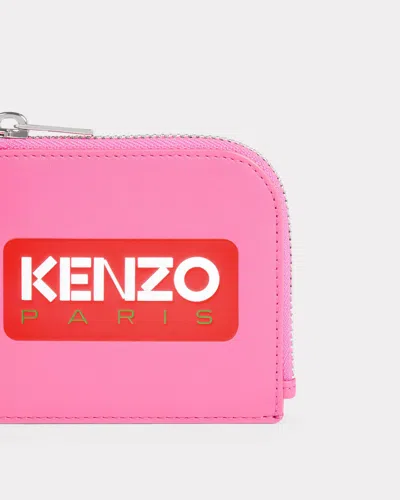 Kenzo Logo-print Zip-up Wallet In Pink