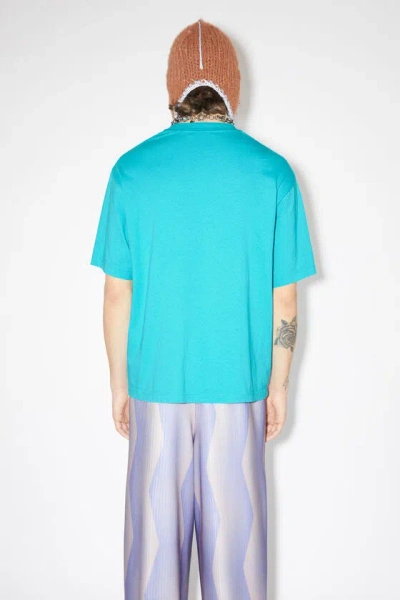 Acne Studios Extorr Devil Logo T-shirt In Blue