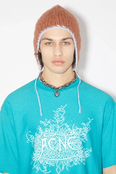 Acne Studios Extorr Devil Logo T-shirt In Blue