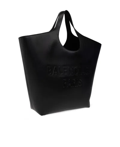Balenciaga Black Leather Large Mary-kate Shopping Bag In Black