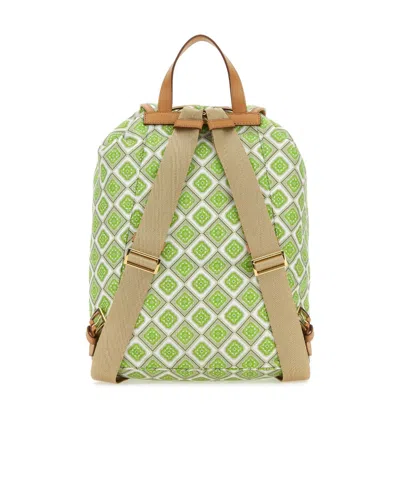 Prada Geometric-print Drawstring Backpack In Green