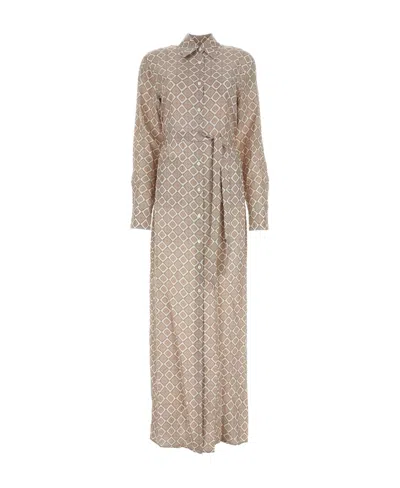 Prada Geometric-print Maxi Shirt Dress In Multi