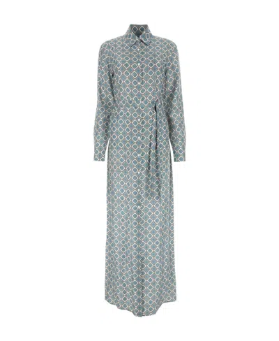 Prada Geometric-print Shirt Dress In Animal Print