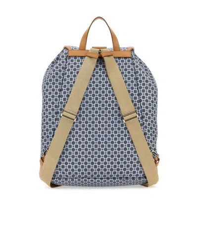 Prada Man Printed Re-nylon Backpack In Gray