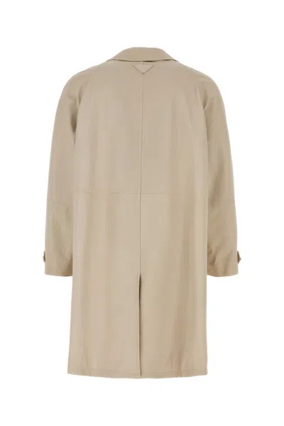 Prada Nappa Leather Jacket With Lamb Lining In Chalk White