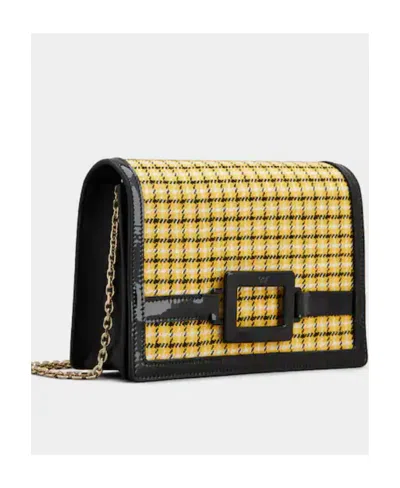 Roger Vivier Structured Tweed Shoulder Bag In Black