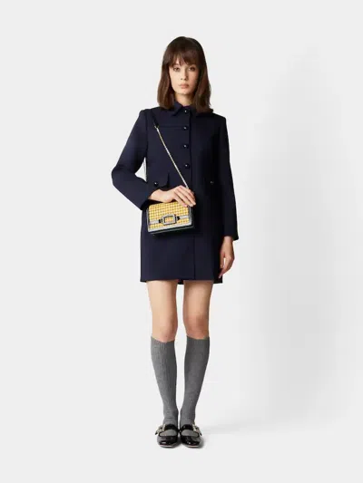 Roger Vivier Structured Tweed Shoulder Bag In Black