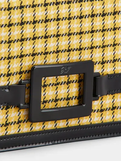 Roger Vivier Structured Tweed Shoulder Bag In Black