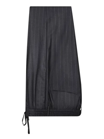Tagliatore Pinstripe Grey Suit In Black