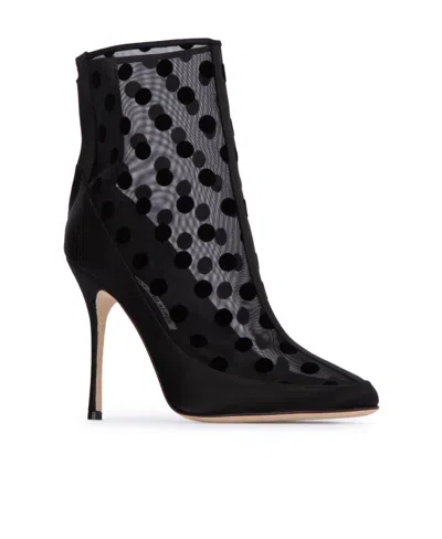 Manolo Blahnik Mukinka Sabio Heeled Ankle Boots In Black