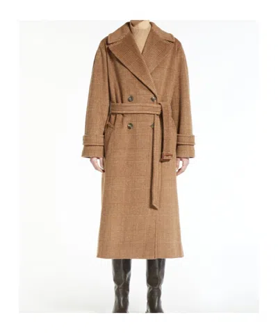 Weekend Max Mara Wool Alpaca Double Breasted Coat In Brown