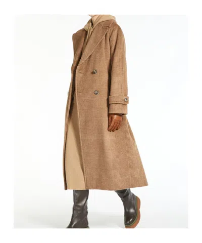 Weekend Max Mara Wool Alpaca Double Breasted Coat In Brown