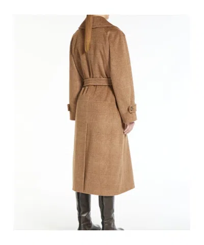 Weekend Max Mara Wool Alpaca Double Breasted Coat In Brown