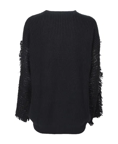 Msgm Ribbed Sweater In Black