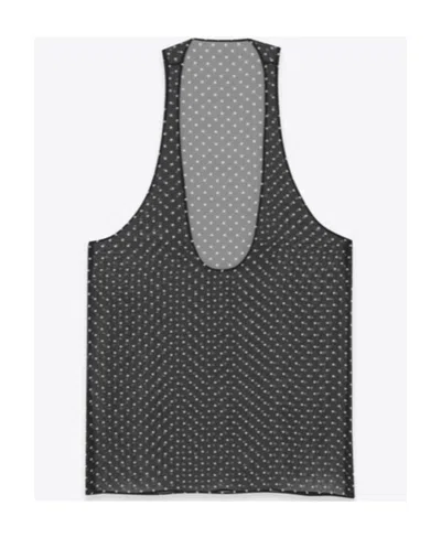 Saint Laurent Polka Dot-print Silk Top In Black