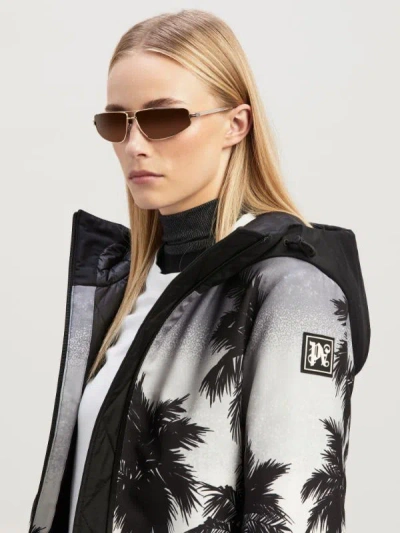 Palm Angels Printed Polyester Palm Ski Jacket In Gray