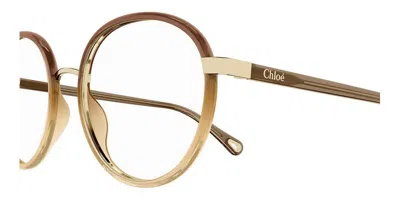 Chloé Round Frame Flat Mirror In Brown