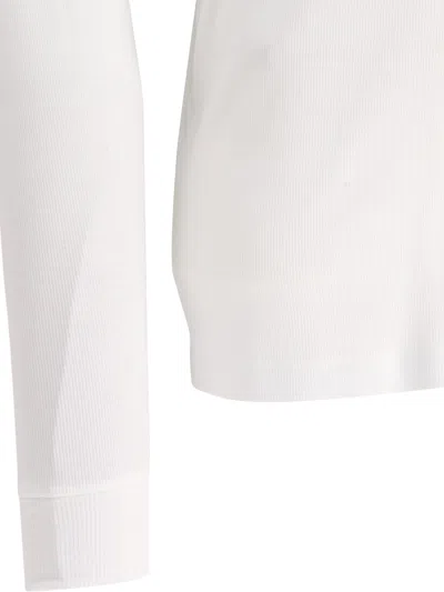 Tom Ford White Stretch-cotton Round-neck Henley T-shirt