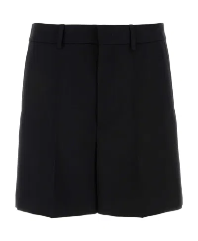 Valentino Garavani Black Bermuda Shorts With Vlogo Print In Toile Iconographe Man In Multicolor