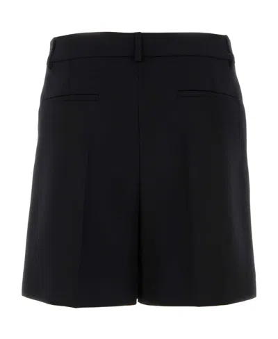Valentino Garavani Black Bermuda Shorts With Vlogo Print In Toile Iconographe Man In Multicolor