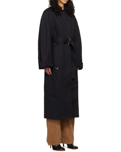 Jacquemus Le Manteau Bari Wool Belt Coat In Black