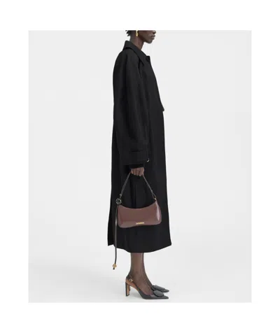 Jacquemus Le Manteau Bari Wool Belt Coat In Black