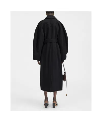 Jacquemus Le Manteau Bari Wool Belt Coat In Black