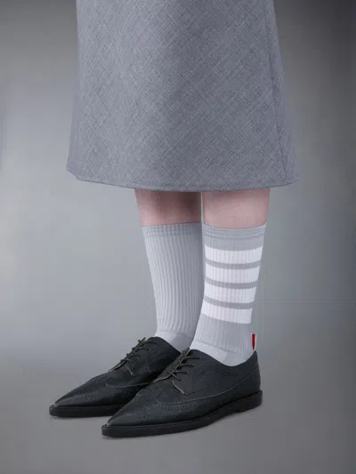 Thom Browne Pointed-toe Leather Brogues, Black In Black