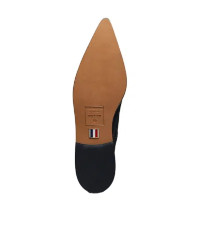 Thom Browne Pointed-toe Leather Brogues, Black In Black