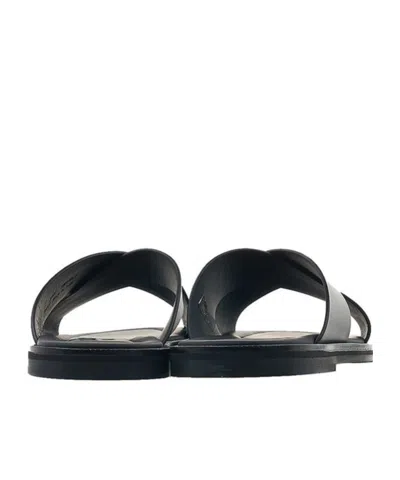 Bally Round Head Flat Slippers In Black