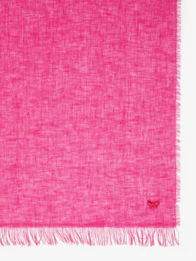 Weekend Max Mara Butterfly Logo Scarf In Pink