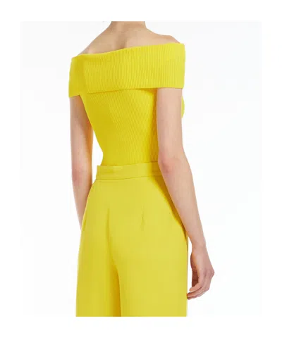 Max Mara Off-the-shoulder Sweater In Yellow