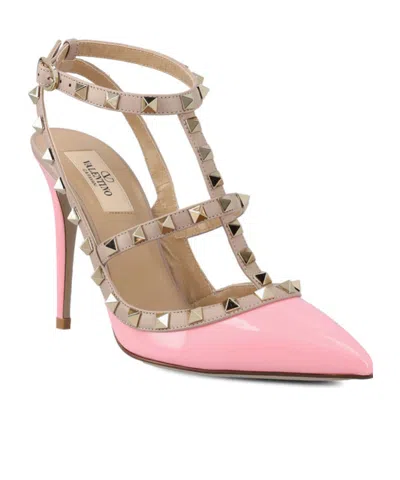 Valentino Garavani Rockstud 100mm Patent-leather Pumps In Nude