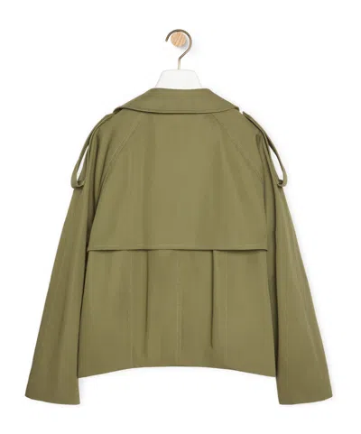 Loewe Logo Lapel Casual Jacket In Green