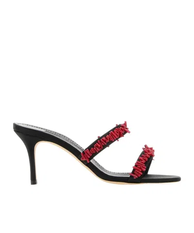 Manolo Blahnik Open-toed High-heeled Sandals In Black