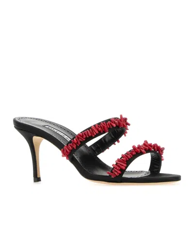 Manolo Blahnik Open-toed High-heeled Sandals In Black