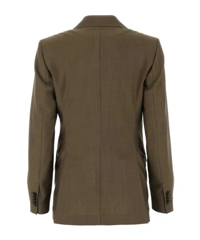 Max Mara Giacca Apice In Misto Lana Fango Donna In Green