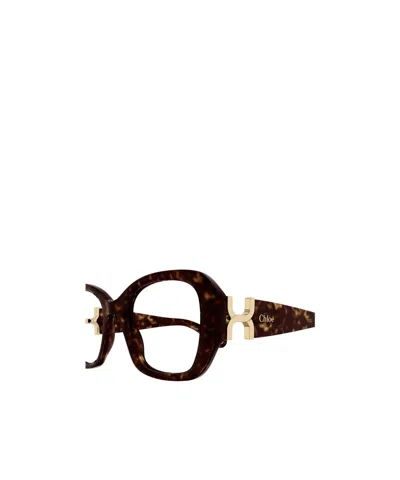 Chloé Geometric Frame Flat Mirror In Brown
